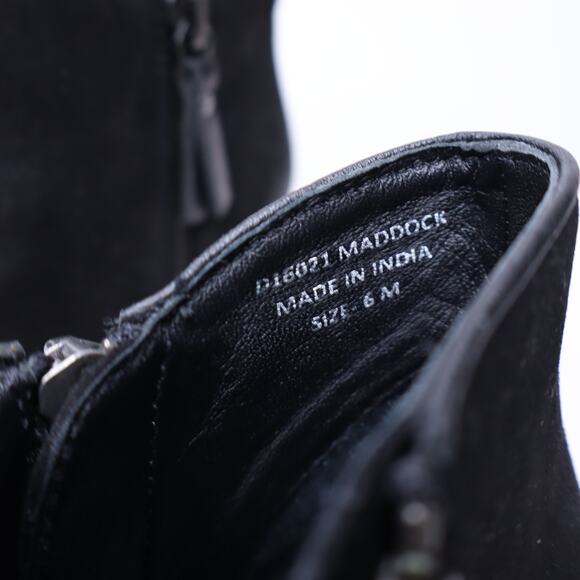 MIA Maddock Ankle Bootie Black Leather Stacked Heeled Side Zip Women's 6 - Picture 4 of 9